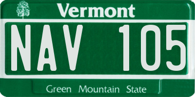 VT license plate NAV105