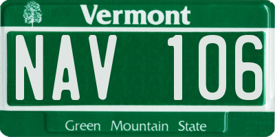 VT license plate NAV106