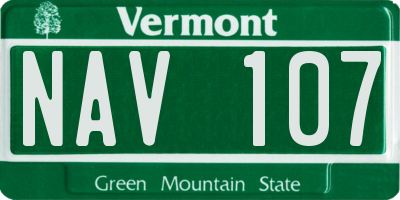 VT license plate NAV107