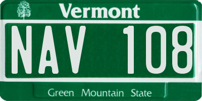 VT license plate NAV108