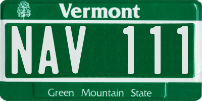 VT license plate NAV111