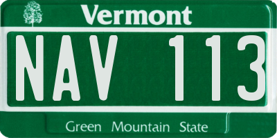 VT license plate NAV113