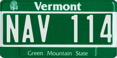 VT license plate NAV114