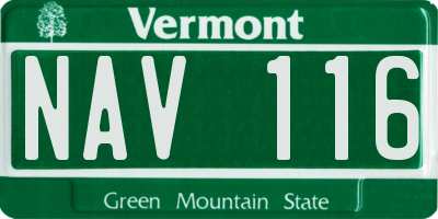 VT license plate NAV116
