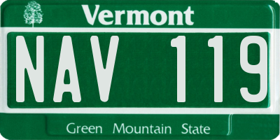 VT license plate NAV119