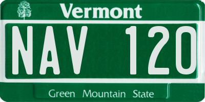 VT license plate NAV120