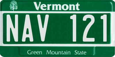 VT license plate NAV121