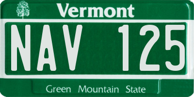 VT license plate NAV125