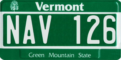VT license plate NAV126