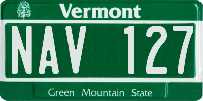 VT license plate NAV127