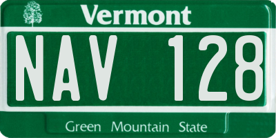 VT license plate NAV128