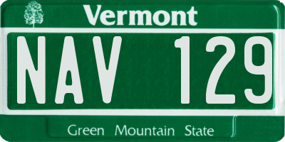 VT license plate NAV129