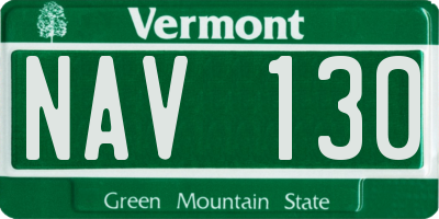 VT license plate NAV130