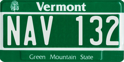 VT license plate NAV132