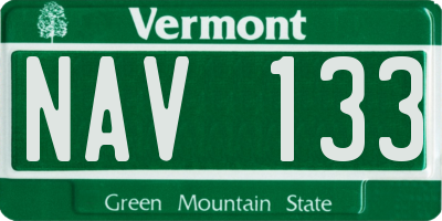 VT license plate NAV133