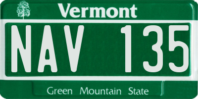 VT license plate NAV135