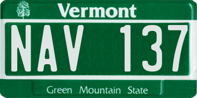 VT license plate NAV137