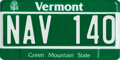 VT license plate NAV140