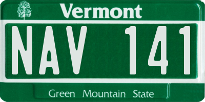 VT license plate NAV141