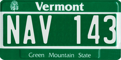 VT license plate NAV143