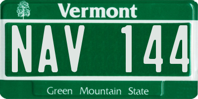 VT license plate NAV144