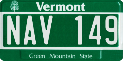 VT license plate NAV149