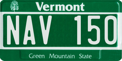 VT license plate NAV150