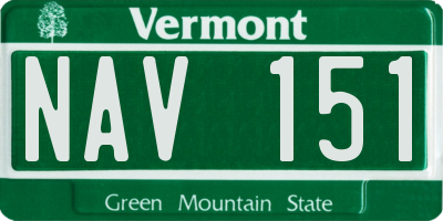 VT license plate NAV151