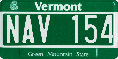 VT license plate NAV154