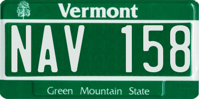 VT license plate NAV158