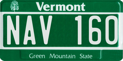 VT license plate NAV160