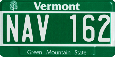 VT license plate NAV162