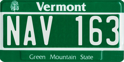 VT license plate NAV163