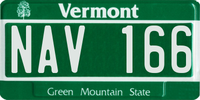 VT license plate NAV166