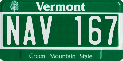 VT license plate NAV167