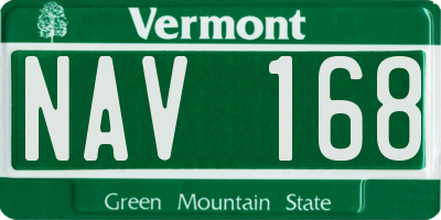 VT license plate NAV168