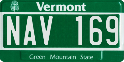 VT license plate NAV169