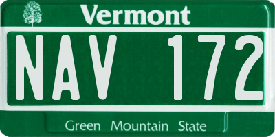 VT license plate NAV172
