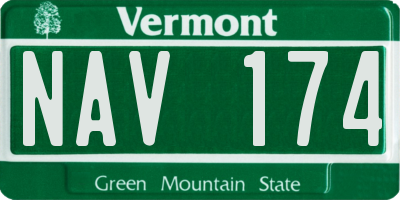 VT license plate NAV174