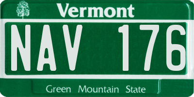 VT license plate NAV176