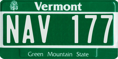 VT license plate NAV177
