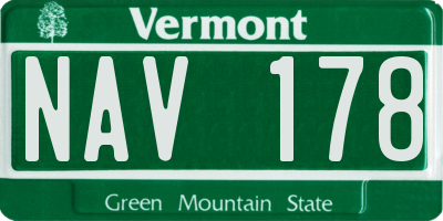 VT license plate NAV178