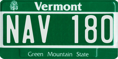 VT license plate NAV180