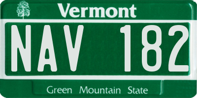 VT license plate NAV182
