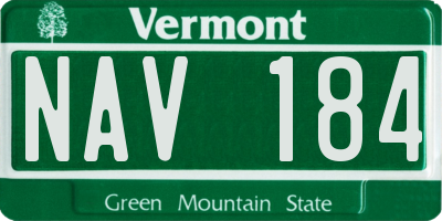 VT license plate NAV184