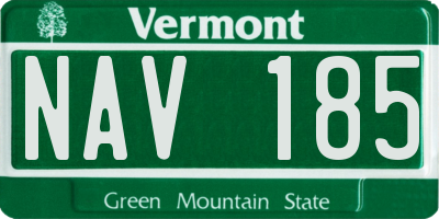 VT license plate NAV185