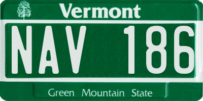 VT license plate NAV186