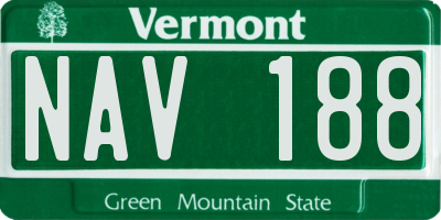 VT license plate NAV188