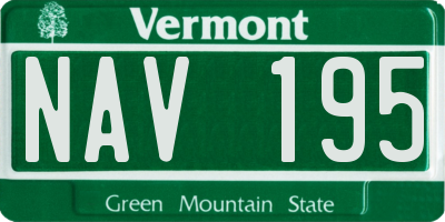 VT license plate NAV195