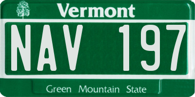 VT license plate NAV197
